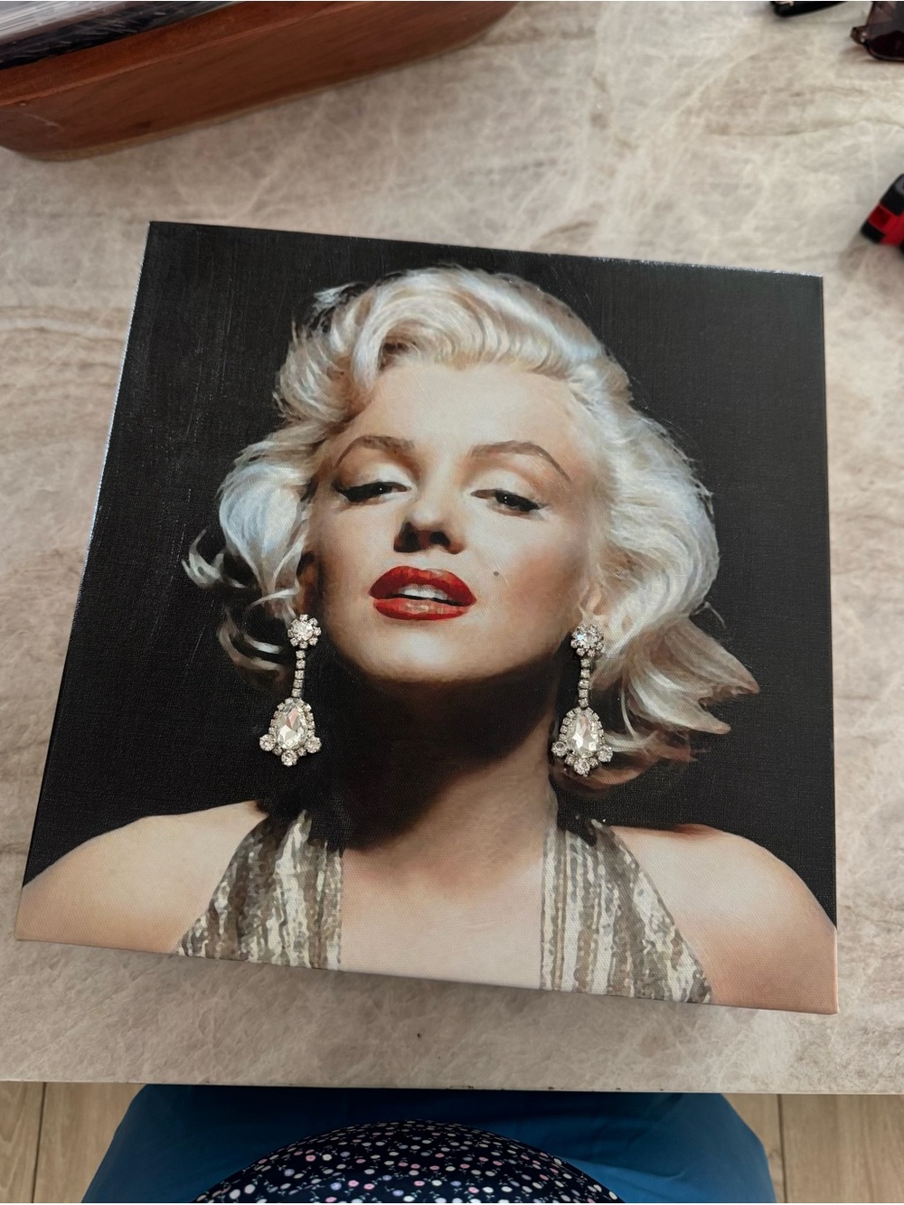 Marilyn Monroe Wall Art with Real Jewelry